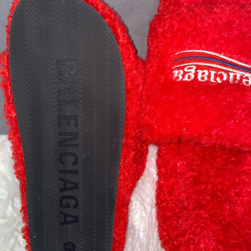 Red, balenciaga slides